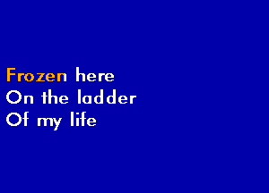 Frozen here

On the ladder

Of my life