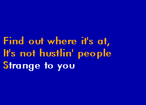 Find out where it's of,

NS not hustlin' people
Strange to you