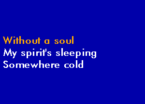 Without a soul

My spirii's sleeping
Somewhere cold