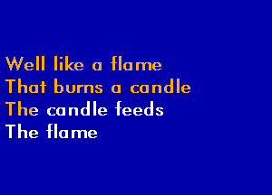 Well like a Home

That burns a candle

The candle feeds
The Home