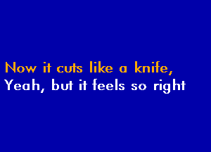 Now it cuts like a knife,

Yeah, bui it feels so right