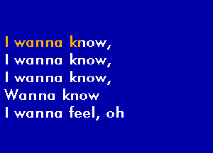 I wanna knowI
I wanna know,

I wanna knowI
Wanna know
I wanna IeeII oh