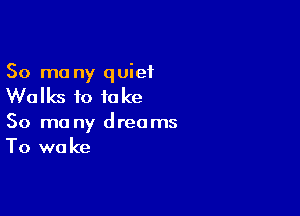 50 mo ny quiet

Walks to to ke

So ma ny dreams
To wake