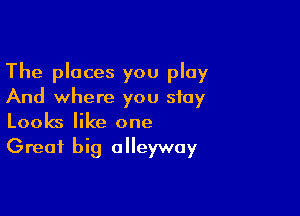 The places you play
And where you stay

Looks like one
Great big alleyway