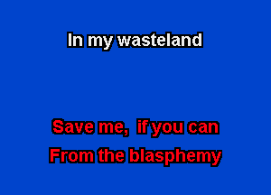 In my wasteland

Save me, if you can

From the blasphemy