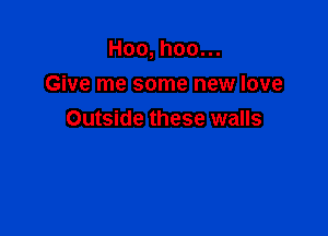 H00, hOO. . .

Give me some new love
Outside these walls