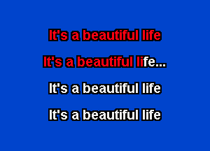 It's a beautiful life
It's a beautiful life...

It's a beautiful life

It's a beautiful life