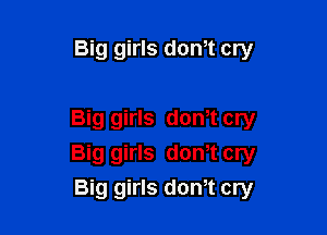 Big girls don,t cry

Big girls dth cry
Big girls dth cry
Big girls dom cry