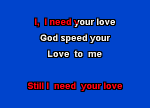 l, lneed your love
God speed your

Love to me

Still I need your love