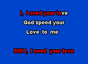 l, lneed your love
God speed your

Love to me

Still I, I need your love