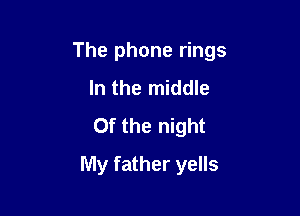 The phone rings

In the middle
0f the night
My father yells