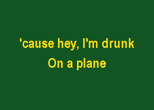 'cause hey, I'm drunk

On a plane