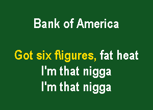 Bank of America

Got six fligures, fat heat
I'm that nigga
I'm that nigga