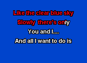 Like the clear blue sky
Slowly there's only

You and L...
And all I want to do is