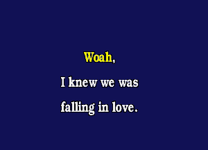 Woah.

Ikncw we was

falling in love.