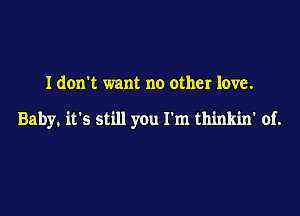 I don't want no other love.

Baby. it's still you I'm thinkin' of.