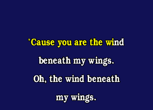 Cause you are the wind

beneath my wings.

on. the wind beneath

my wings.