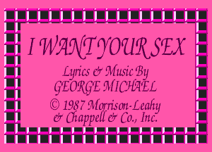 . WMWOMSH

Lyn cso'Musichy

9130ng MIME,

(C) 1987 51me Lady
(5' aappeffc? Co Inc?