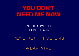 IN THE STYLE OF
CLINT BLACK

KEY OFIDJ TIME 34B

4 BAR INTRO