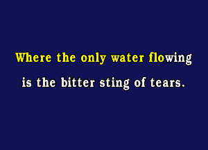 Where the only water flowing

is the bitter sting of tears.