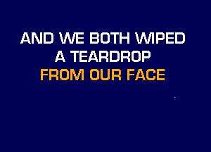 AND WE BOTH VVIPED
A TEARDRDP
FROM OUR FACE