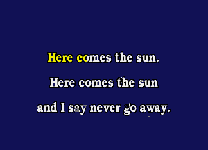 Here comes the sun.

Here comes the sun

and 15.6.3, never 5'0 away.