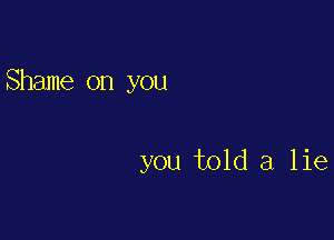 Shame on you

you told a lie