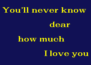 You ll never know
dear

how much

I love you