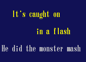 lt s caught on

in a flash

He did the monster mash