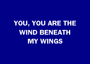 YOU, YOU ARE THE

WIND BENEATH
MY WINGS