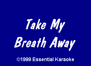 Take My

Bree ff) 14m y

(91999 Essential Karaoke