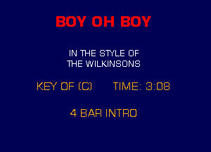 IN THE STYLE OF
THE WILKINSONS

KEY OF ECJ TIMEI 30E!

4 BAR INTRO