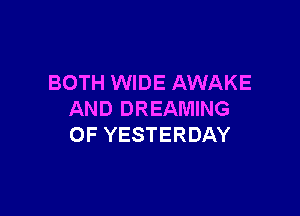 BOTH WIDE AWAKE

AND DREAMING
OF YESTERDAY