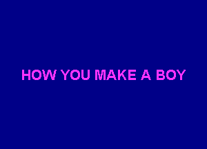 HOW YOU MAKE A BOY