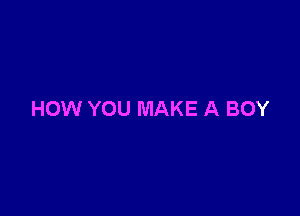 HOW YOU MAKE A BOY