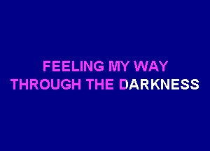 FEELING MY WAY

THROUGH THE DARKNESS