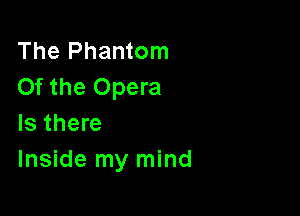 The Phantom
Of the Opera

Is there
Inside my mind