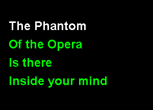 The Phantom
Of the Opera

Is there
Inside your mind