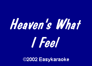H93 yen '9 WW

I Feel

(92002 Easykaraoke