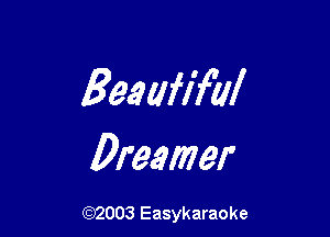 Beeufif'al

Dreamer

(92003 Easykaraoke