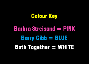 Colour Key
Barbra Streisand PINK

Barry Gibb BLUE
Both Together z WHITE
