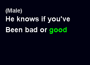 (Male)
He knows if you've

Been bad or good