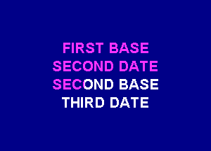 FIRST BASE
SECOND DATE

SECOND BASE
THIRD DATE