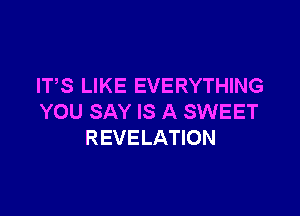 ITS LIKE EVERYTHING

YOU SAY IS A SWEET
REVELATION