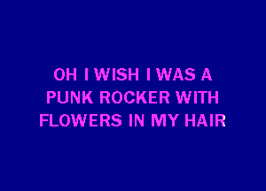 0H IWISH IWAS A

PUNK ROCKER WITH
FLOWERS IN MY HAIR