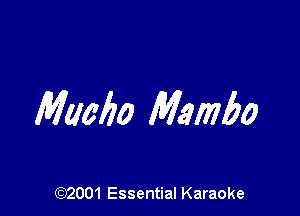 Macfm Mambo

(972001 Essential Karaoke