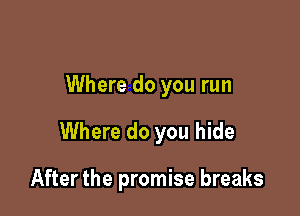Where do you run

Where do you hide

After the promise breaks