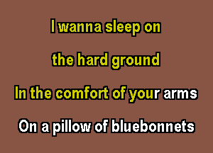 I wanna sleep on

the hard ground

In the comfort of your arms

On a pillow of bluebonnets