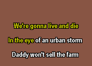 We're gonna live and die

In the eye of an urban storm

Daddy won't sell the farm