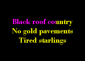 Black roof country
No gold pavements
Tired starlings